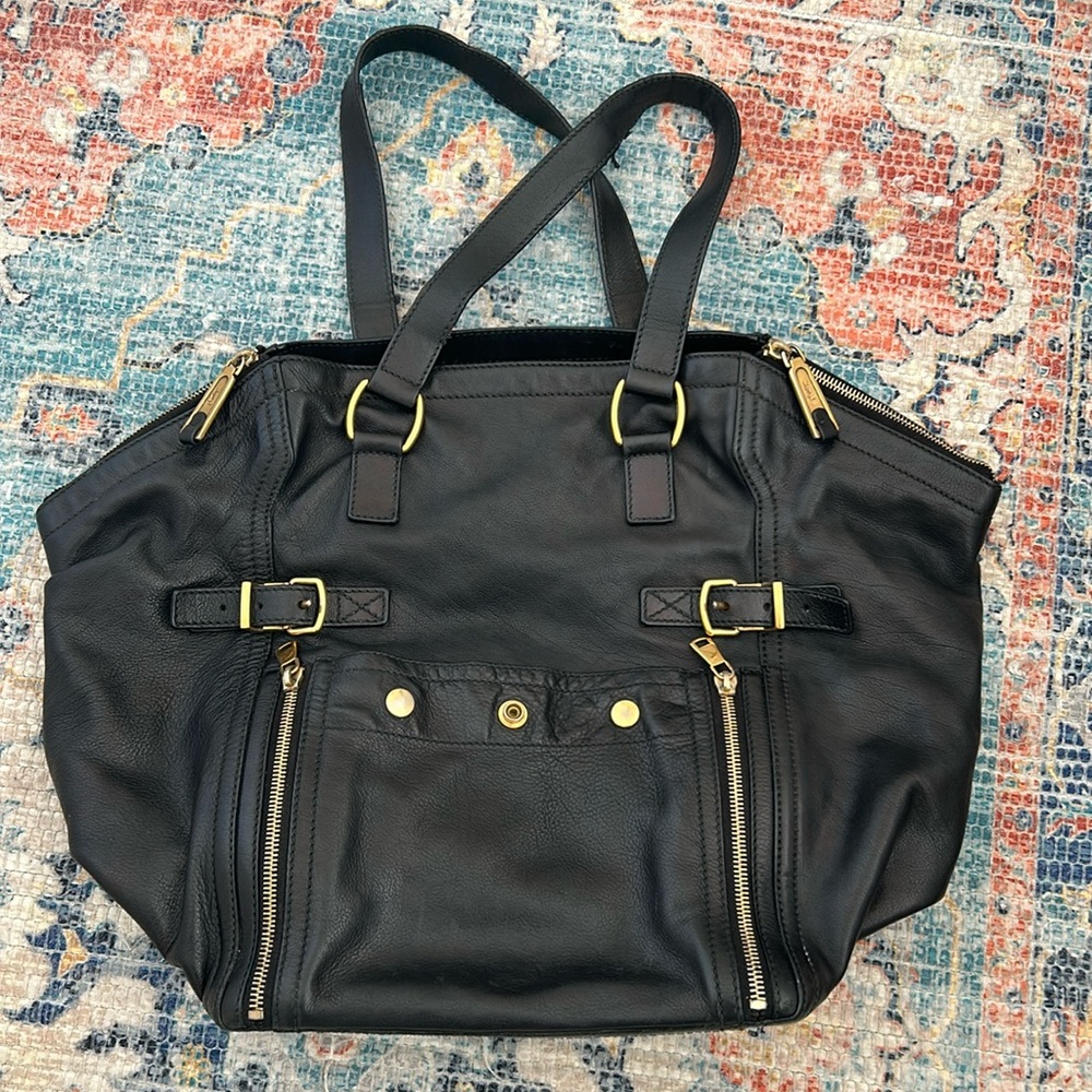 Vintage YSL Yves saint laurent black leather bag